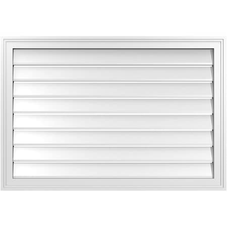 Ekena Millwork Vertical Surface Mount PVC Gable Vent: Functional, w/ 2"W x 1-1/2"P Brickmould Frame, 38"W x 26"H GVPVE38X2602SF